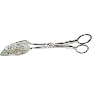 Vintage Leonard Silver Plated Cake Tongs Made in Italy Confection  Silverware